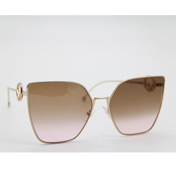 NEW FENDI FF 0323/S S45 GOLD SUNGLASSES FF 0323/S - Picture 6 of 13